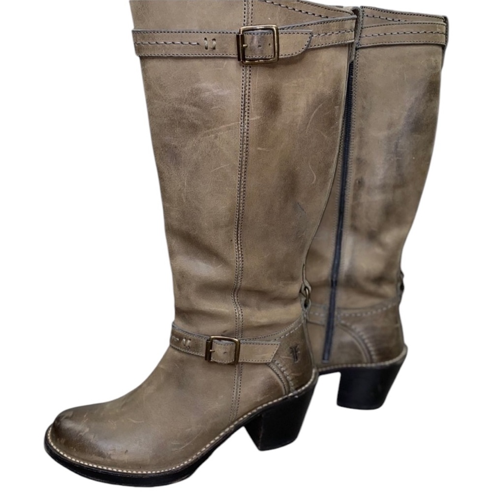 FRYE Carmen Tall Boots Size 8.5 Stone Tan Brown - Picture 5 of 16